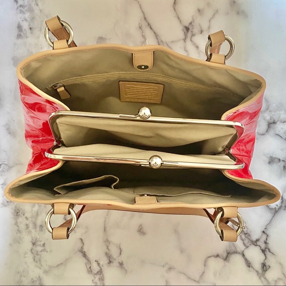 Coach Signature Embossed Patent Leather Handbag - Picture 8 of 13